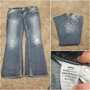 Silvers distressed med wash Akio bootcut 33/31